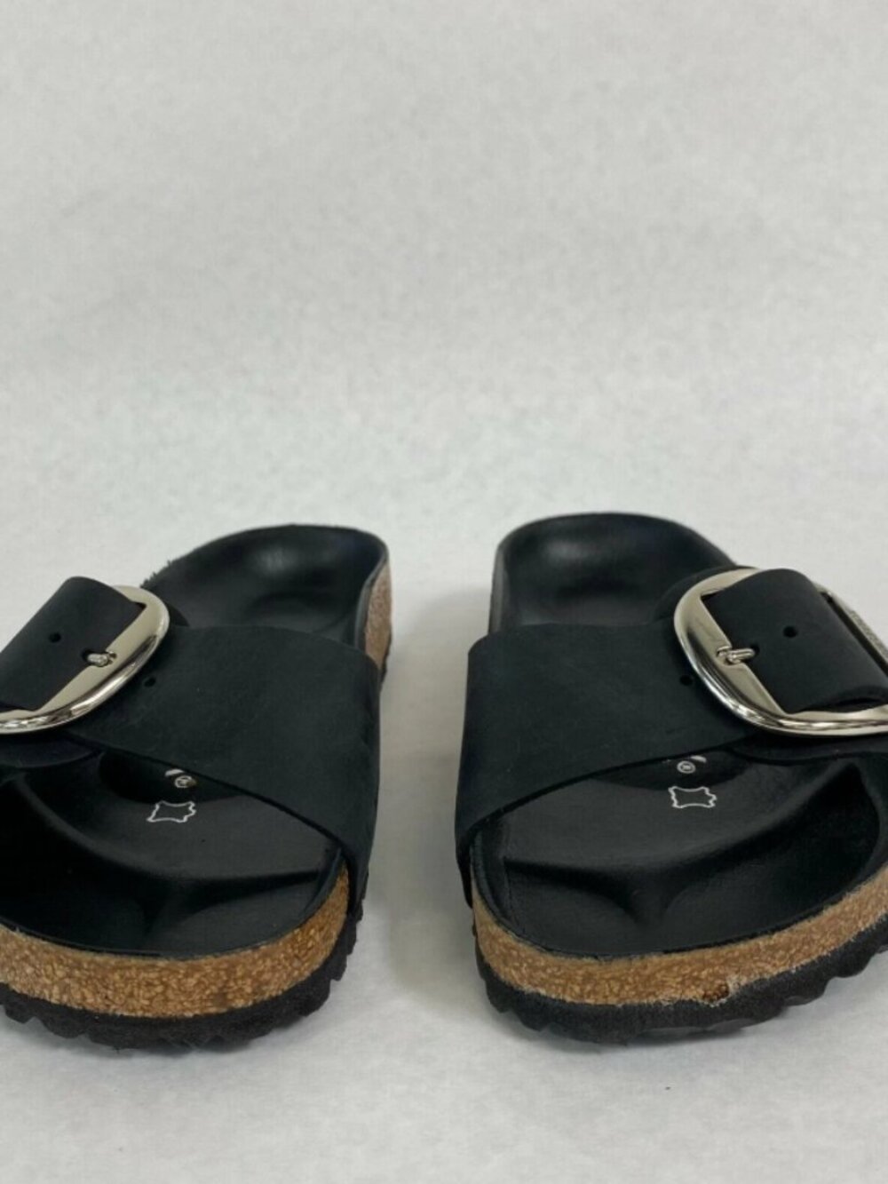 Birkenstock Madrid Big Buckle Black Oiled Leather Exquisite Narrow Width Sandals